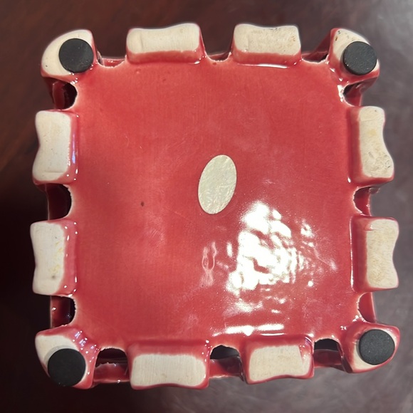 Ceramic Fruit Tray Container Color Red - Picture 3 of 3